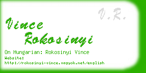 vince rokosinyi business card